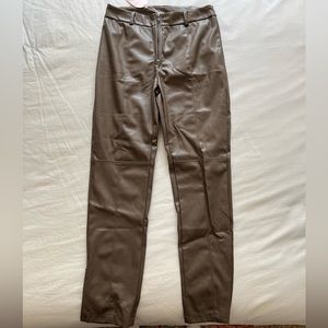 Faux leather zip pants
